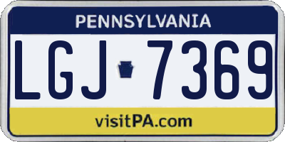 PA license plate LGJ7369