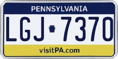 PA license plate LGJ7370