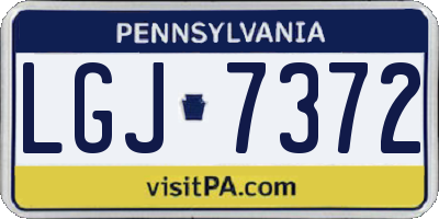 PA license plate LGJ7372