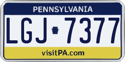 PA license plate LGJ7377