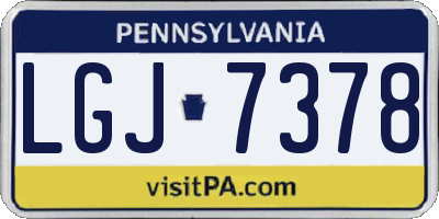 PA license plate LGJ7378