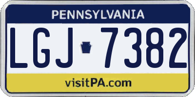 PA license plate LGJ7382
