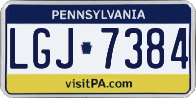 PA license plate LGJ7384