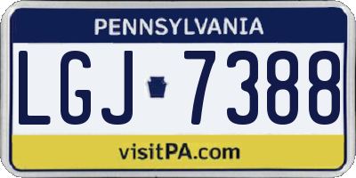 PA license plate LGJ7388