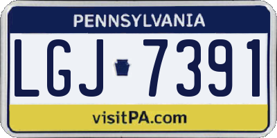 PA license plate LGJ7391
