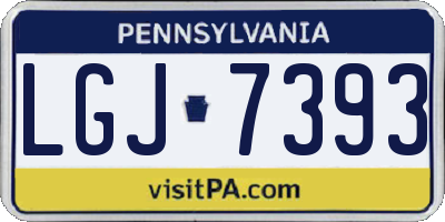 PA license plate LGJ7393