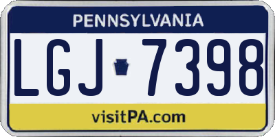 PA license plate LGJ7398