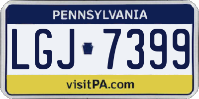 PA license plate LGJ7399