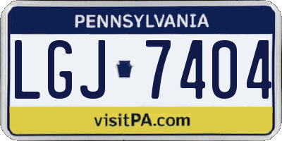 PA license plate LGJ7404