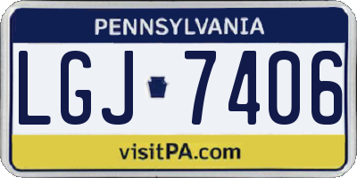 PA license plate LGJ7406