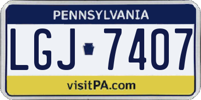 PA license plate LGJ7407