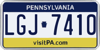 PA license plate LGJ7410