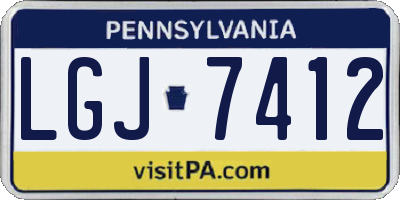 PA license plate LGJ7412