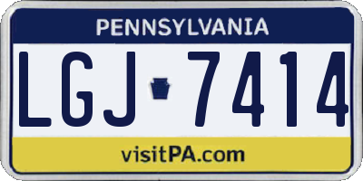 PA license plate LGJ7414