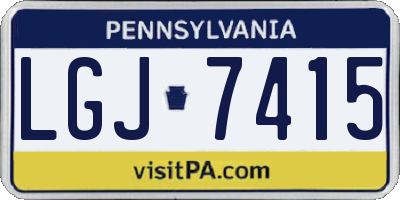 PA license plate LGJ7415