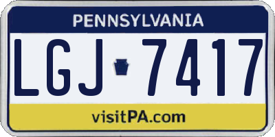 PA license plate LGJ7417