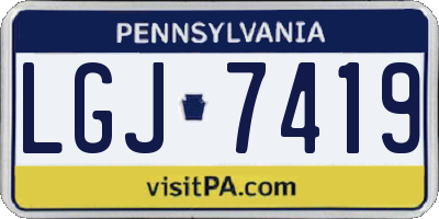 PA license plate LGJ7419