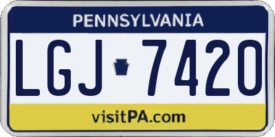 PA license plate LGJ7420