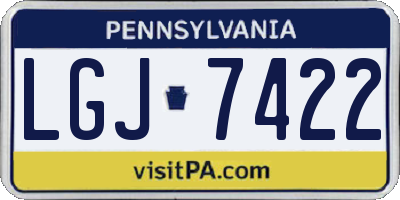 PA license plate LGJ7422