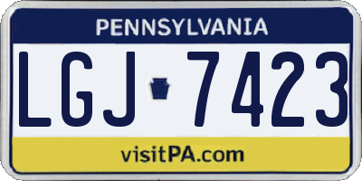 PA license plate LGJ7423