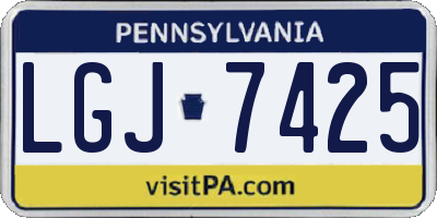 PA license plate LGJ7425