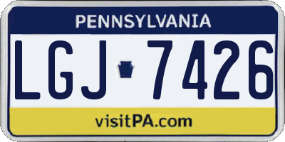 PA license plate LGJ7426