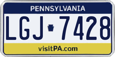 PA license plate LGJ7428