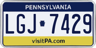PA license plate LGJ7429