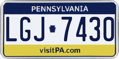 PA license plate LGJ7430