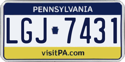 PA license plate LGJ7431