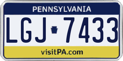 PA license plate LGJ7433