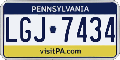 PA license plate LGJ7434
