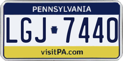 PA license plate LGJ7440