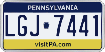 PA license plate LGJ7441