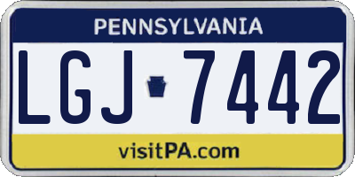 PA license plate LGJ7442