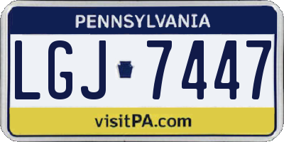 PA license plate LGJ7447