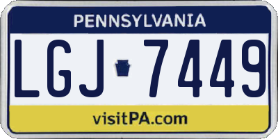 PA license plate LGJ7449