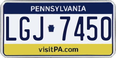 PA license plate LGJ7450