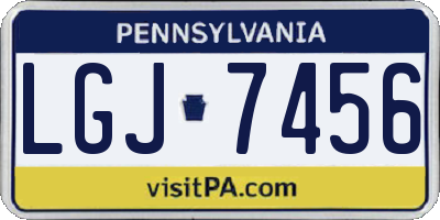 PA license plate LGJ7456