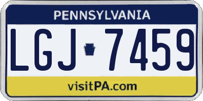 PA license plate LGJ7459