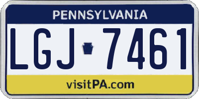 PA license plate LGJ7461