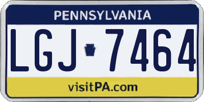PA license plate LGJ7464