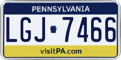 PA license plate LGJ7466