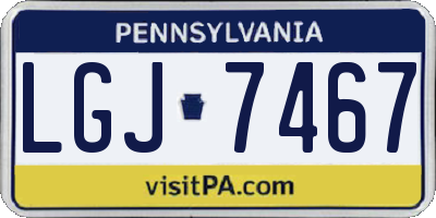 PA license plate LGJ7467