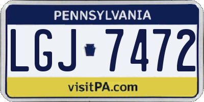 PA license plate LGJ7472