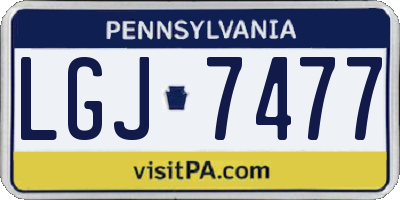 PA license plate LGJ7477