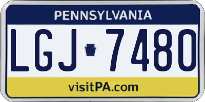 PA license plate LGJ7480