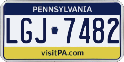 PA license plate LGJ7482