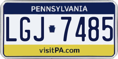 PA license plate LGJ7485