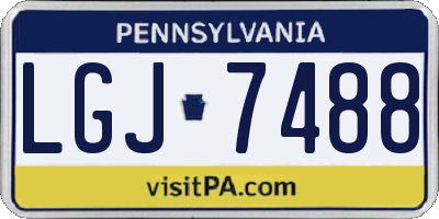 PA license plate LGJ7488